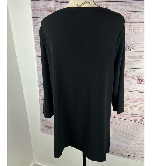 Chicos 1 Tunic Top Womens M 8 Scoop Neck Long Sleeve Colorblock Stretch - Picture 4 of 11